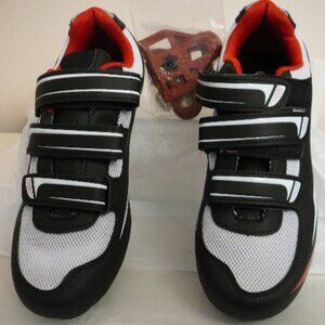 Men's SPEED European Bike Cycling Shoes EU 41 Black White Red Colors-US 8.5 NWOB